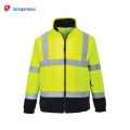 100% Polyester Hi Vis Soft Fleece Work Safety Reflective ANSI Class 3 Zip Jacket